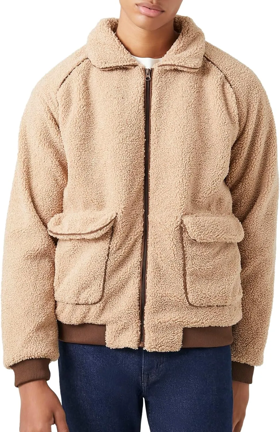Forever 21 Men's Faux Shearling Zip-up Jacket