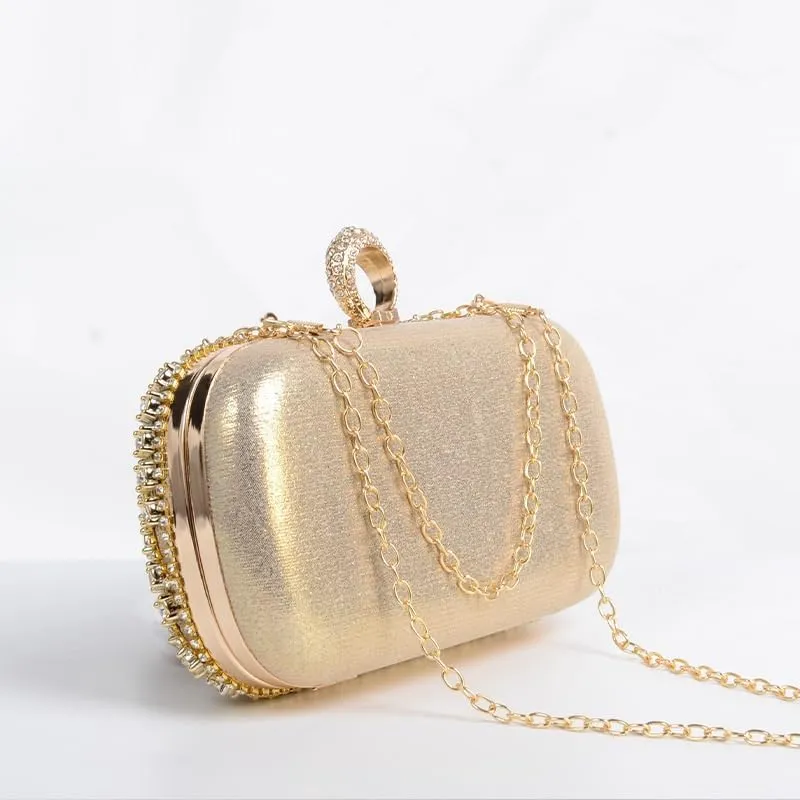 French Inlaid Rhinestone Evening Bag Women's Versatile Clutch Purses