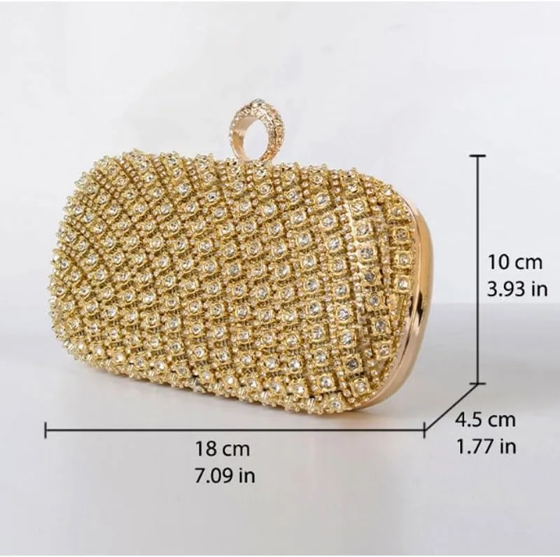 French Inlaid Rhinestone Evening Bag Women's Versatile Clutch Purses