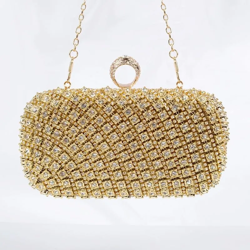 French Inlaid Rhinestone Evening Bag Women's Versatile Clutch Purses