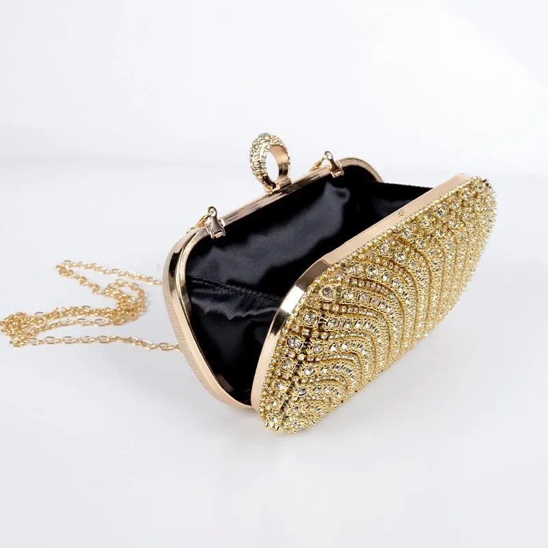 French Inlaid Rhinestone Evening Bag Women's Versatile Clutch Purses