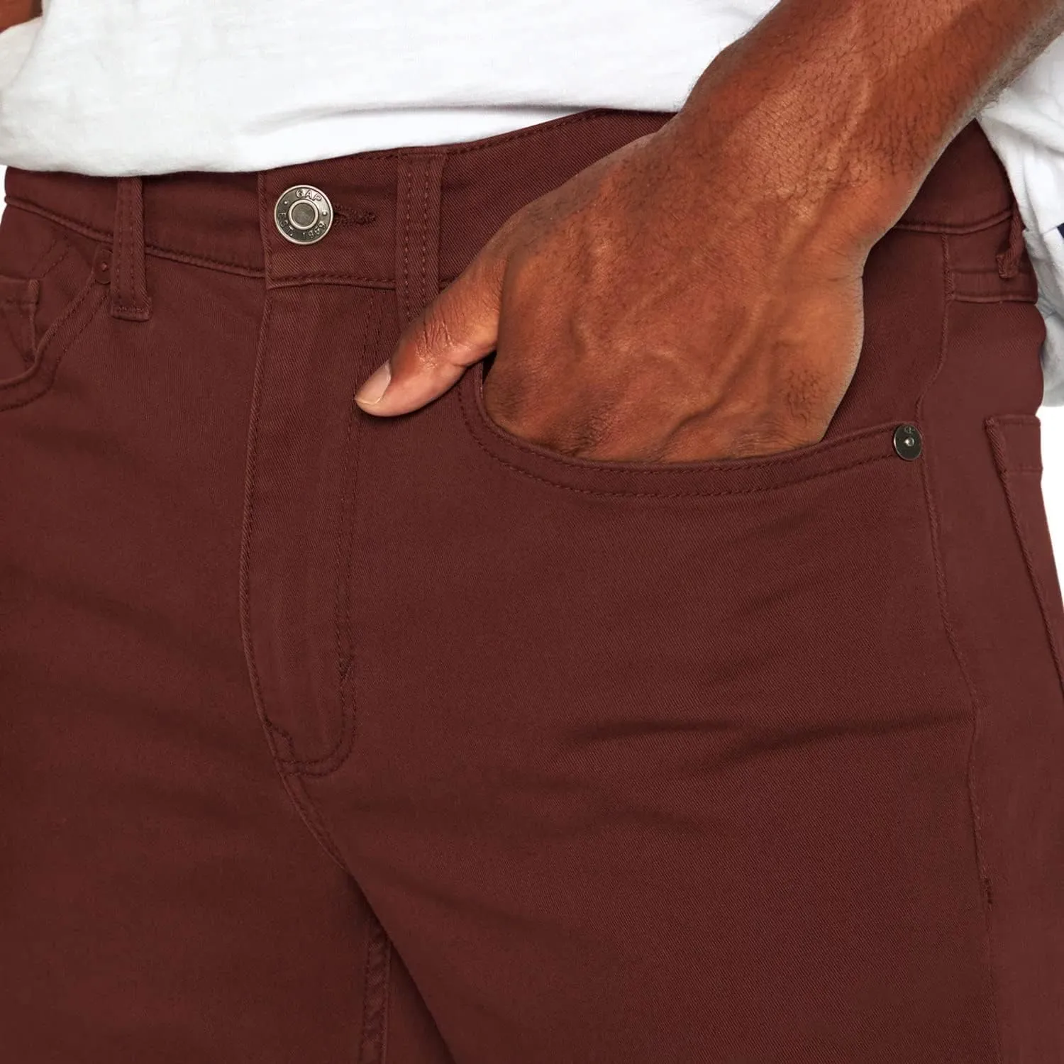 GAP Men's Slim Fit 5 Pocket Pants | Men's Twill Straight Leg Chinos