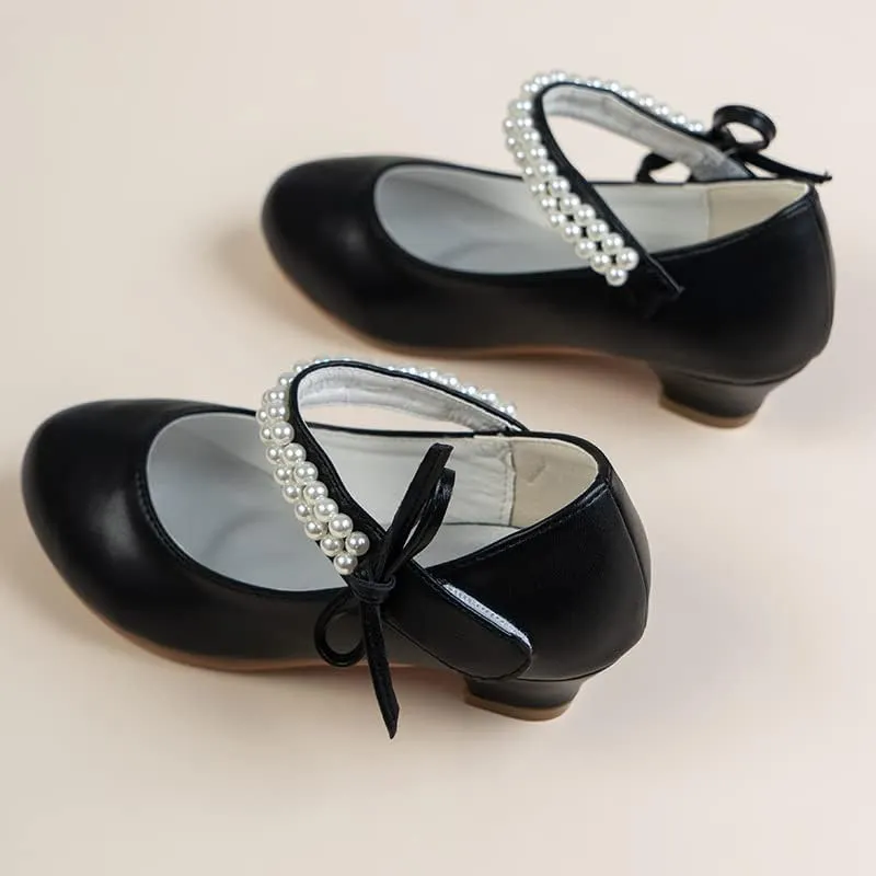 Girl Dress Shoe Pearl Girls Princess Shoes Bow Kids Wedding Party Shoes Adorable