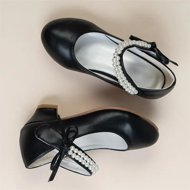 Girl Dress Shoe Pearl Girls Princess Shoes Bow Kids Wedding Party Shoes Adorable