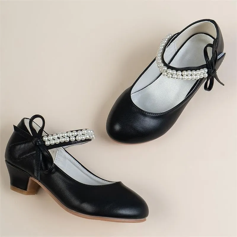 Girl Dress Shoe Pearl Girls Princess Shoes Bow Kids Wedding Party Shoes Adorable