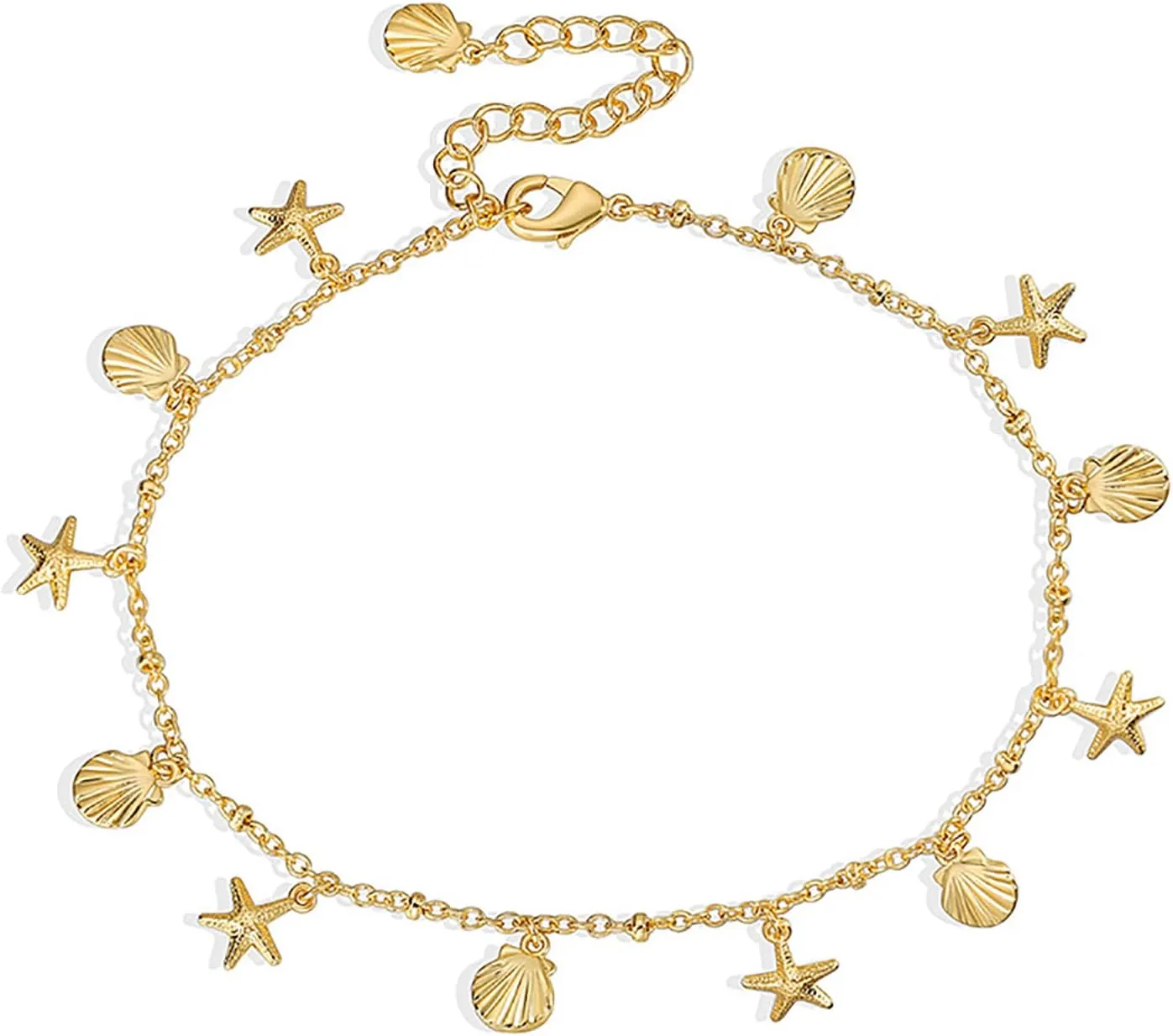 Gold Anklets for Women 18K Gold Plated Adjustable Summer Simple Foot Jewelry Ankle Bracelet for Women