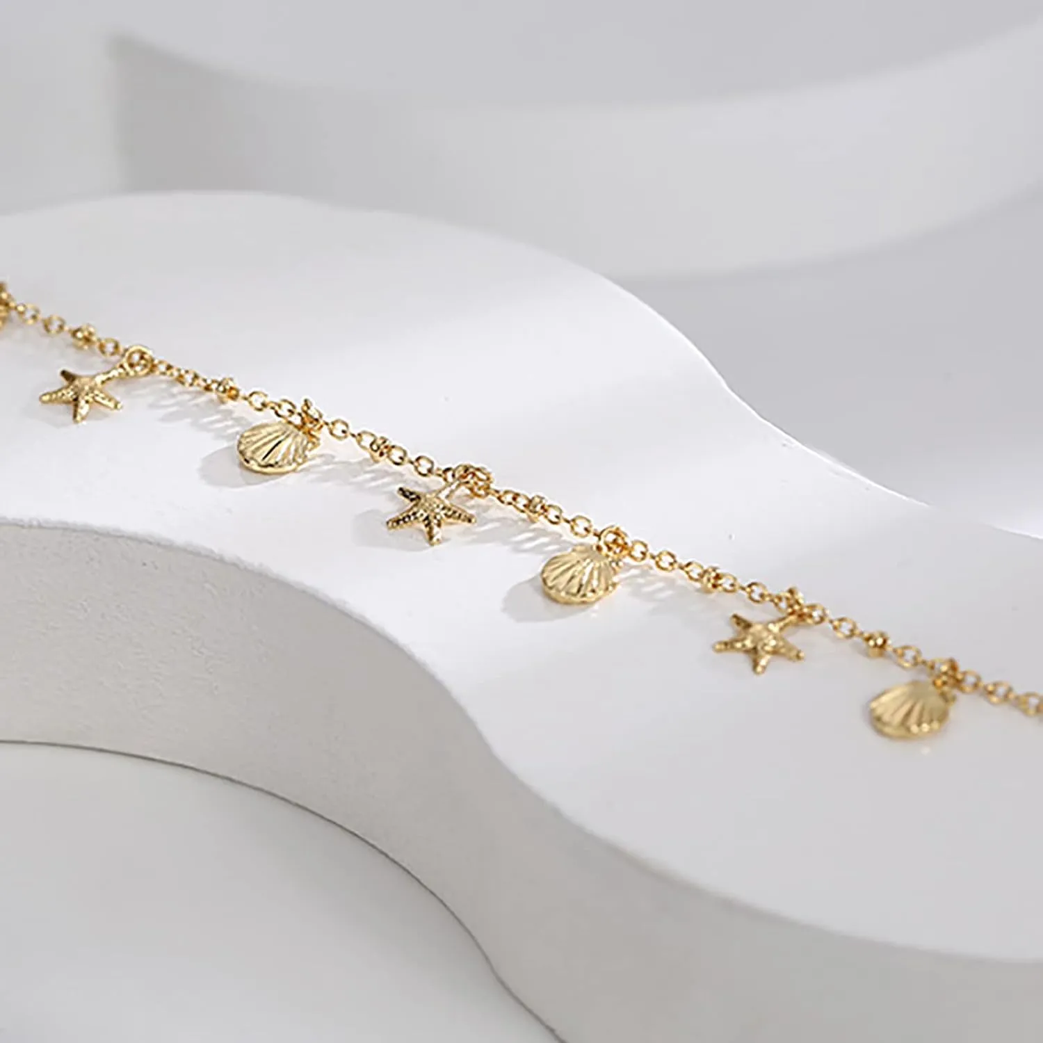 Gold Anklets for Women 18K Gold Plated Adjustable Summer Simple Foot Jewelry Ankle Bracelet for Women