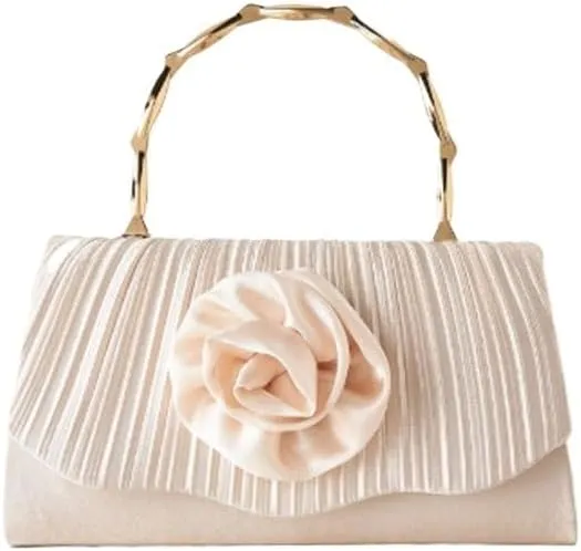 Gold Fabric Art Evening Bag Women's Versatile Clutch Purses