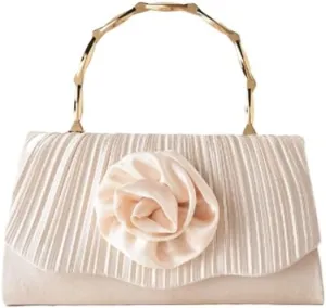 Gold Fabric Art Evening Bag Women's Versatile Clutch Purses