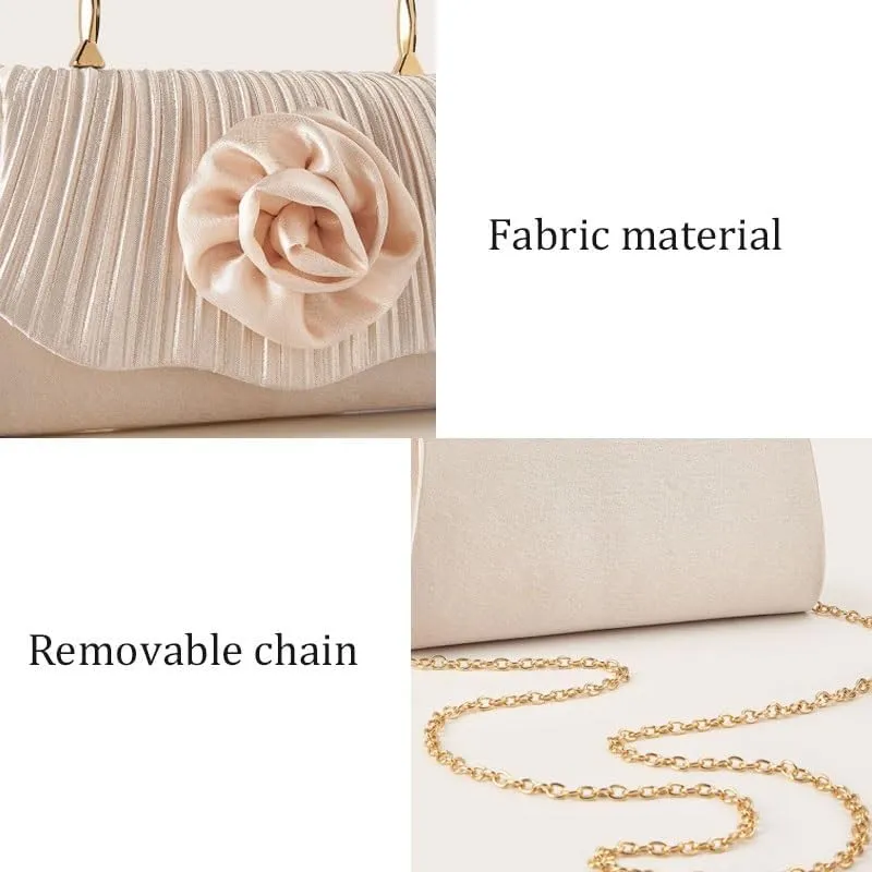 Gold Fabric Art Evening Bag Women's Versatile Clutch Purses