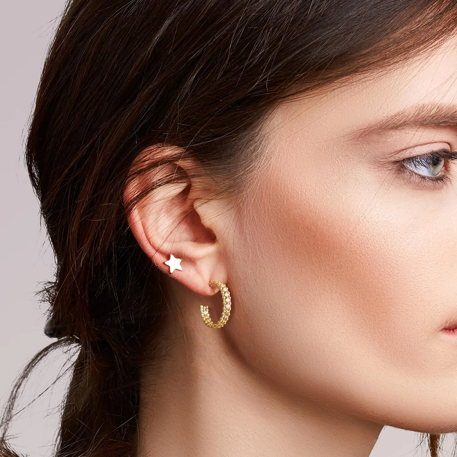 Gold Hoop Earrings for Women 14K Gold Earrings Dazzling Cubic Zirconia Lightweight Gold Earrings for Women Gifts for Women 20mm