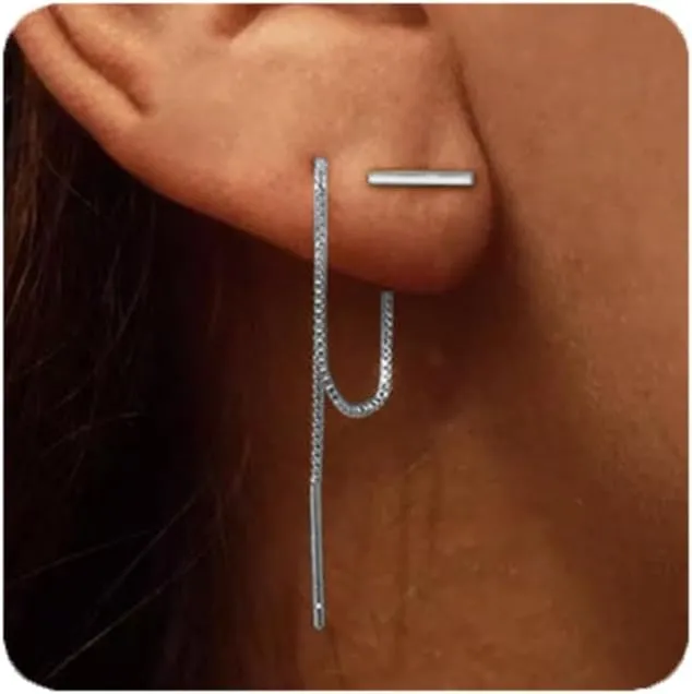 Gold Threader Dangling Earrings for Women Long Chain Earrings Gold Tassel Dangle Earrings Hypoallergenic Statement Earrings Jewelry Gift for Women