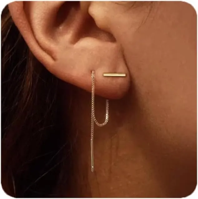 Gold Threader Dangling Earrings for Women Long Chain Earrings Gold Tassel Dangle Earrings Hypoallergenic Statement Earrings Jewelry Gift for Women