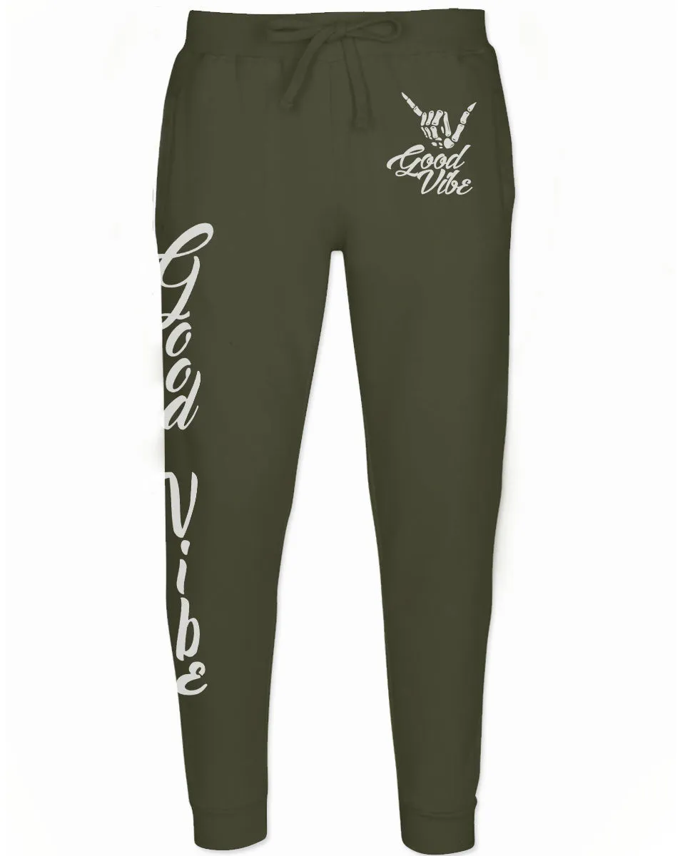 Good Vibe Bones Hand Shaka Cool Vintage Hipster Graphic Jogger For men Sweatpant