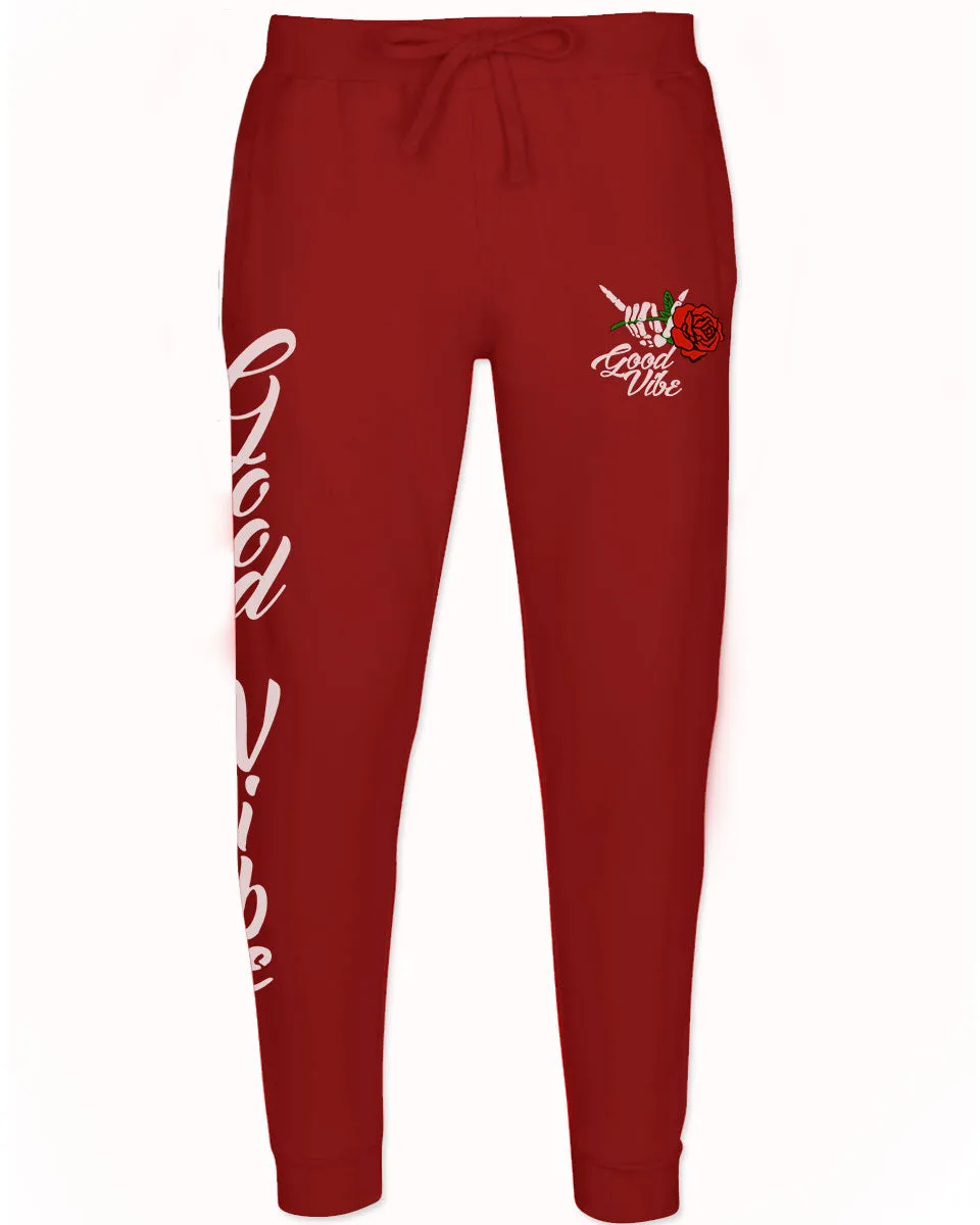 Good Vibe Flowers Bones Hand Shaka Cool Vintage Hipster Graphic Jogger For men Sweatpant