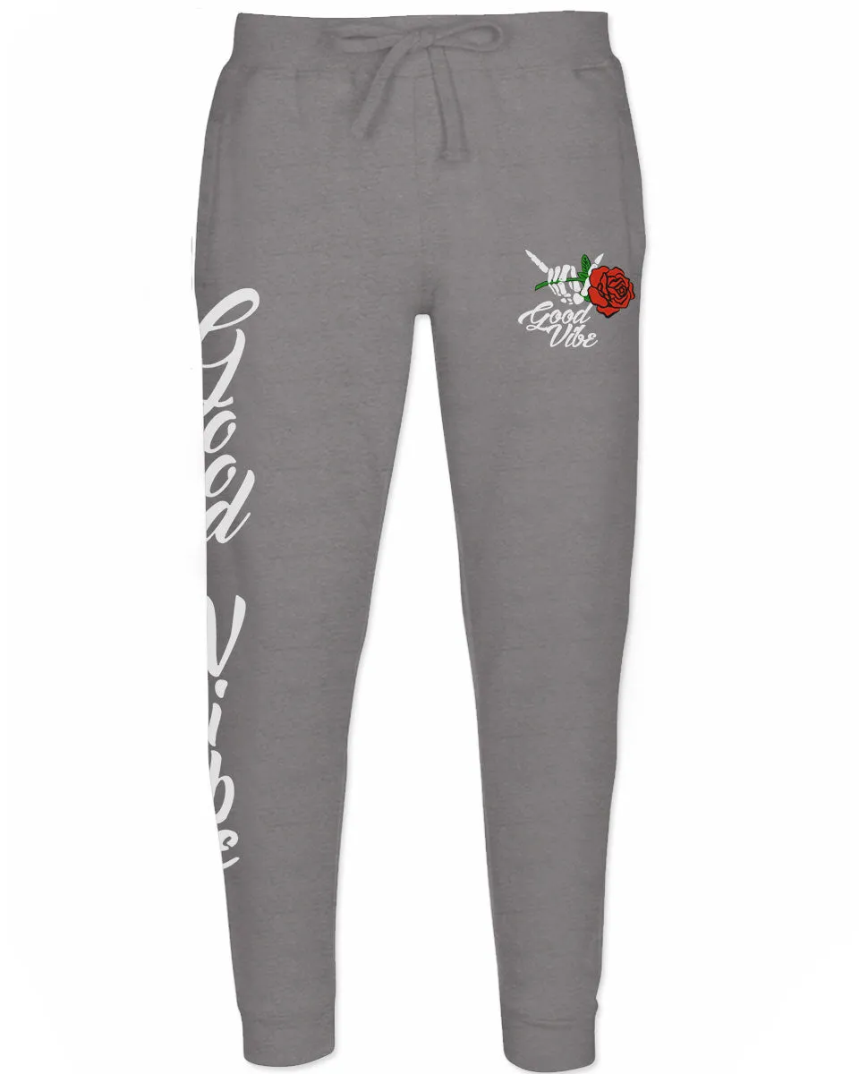 Good Vibe Flowers Bones Hand Shaka Cool Vintage Hipster Graphic Jogger For men Sweatpant