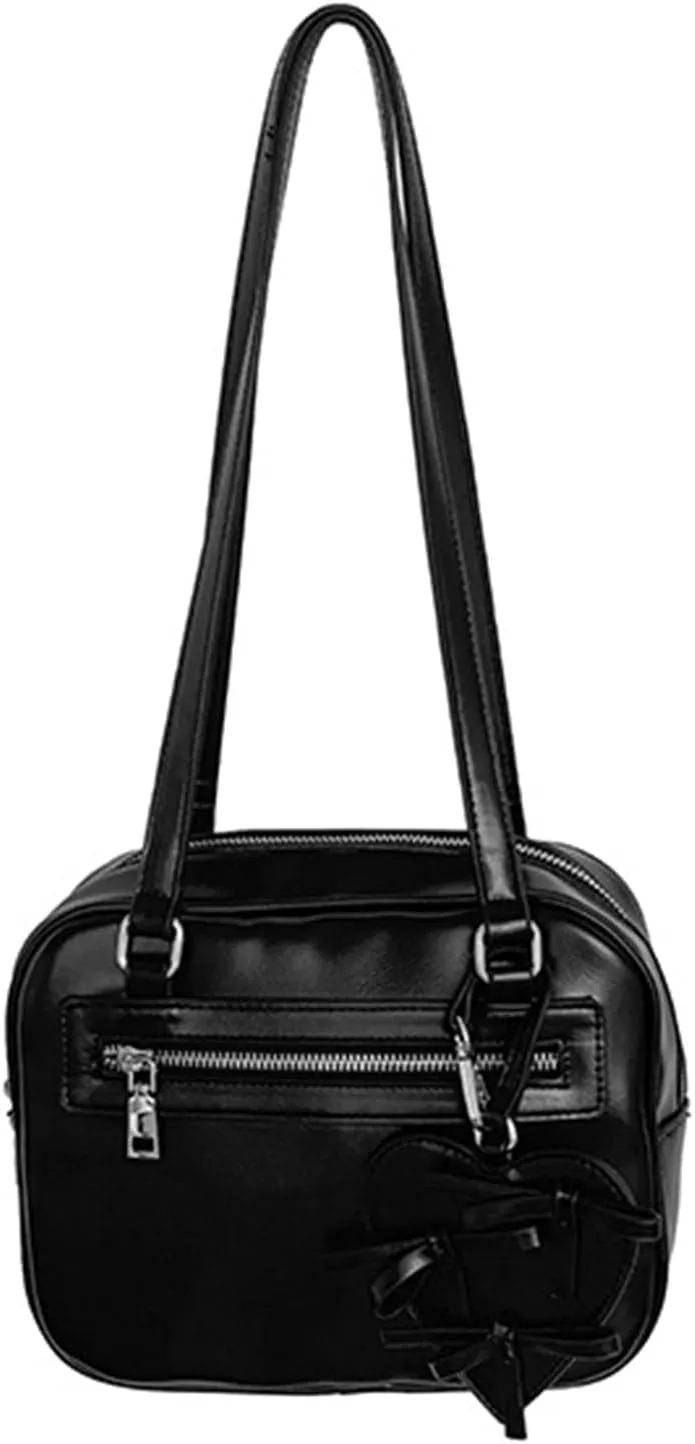 Guojiang Elegant Korean Handbag Simple Square Bag PU Leather Shoulder Bags Casual Handbags Satchel for Women Girls
