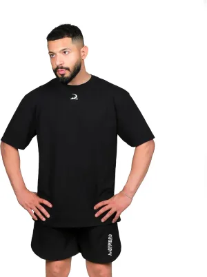 GYMBRO Oversized Gym Shirts Men 100% Cotton Drop Shoulder Workout Shirts for Men - Mens T-Shirts with Branding