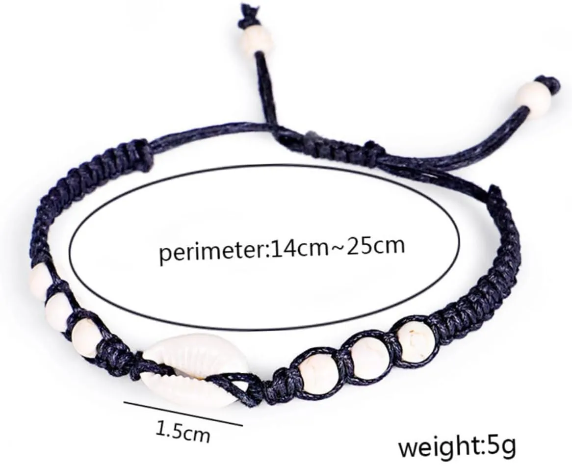 Handmade Woven Shell Bracelet for Elegant Black White Hand Jewelry for Birthdays Anniversaries and