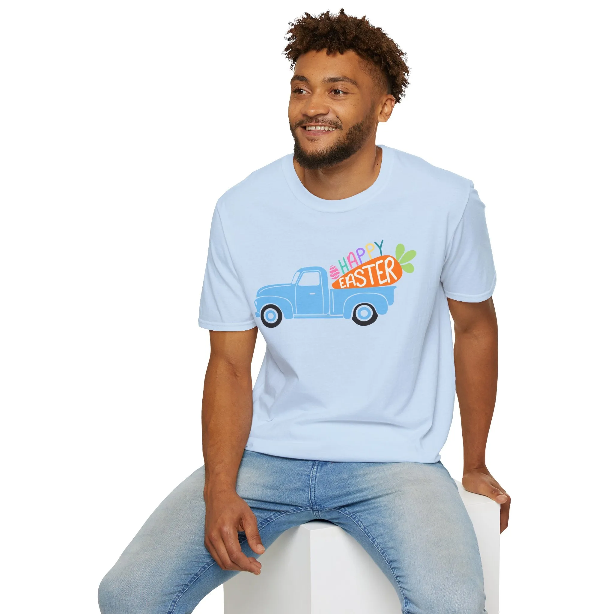 Happy Easter Vintage Truck Unisex Softstyle T-Shirt