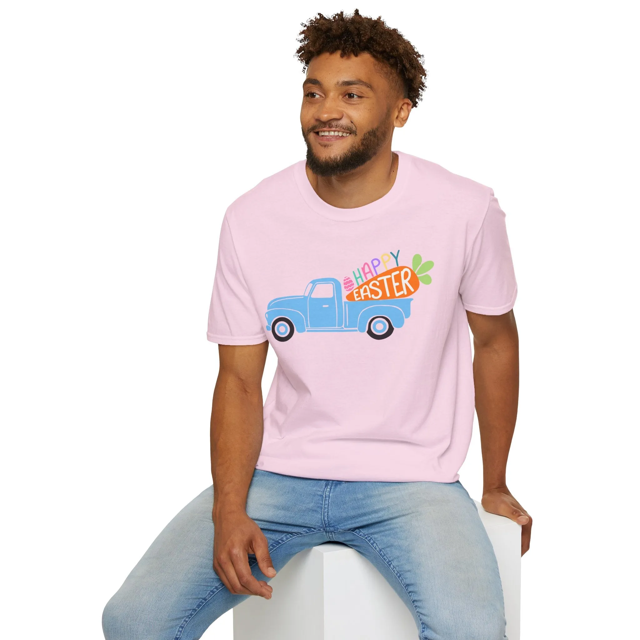 Happy Easter Vintage Truck Unisex Softstyle T-Shirt