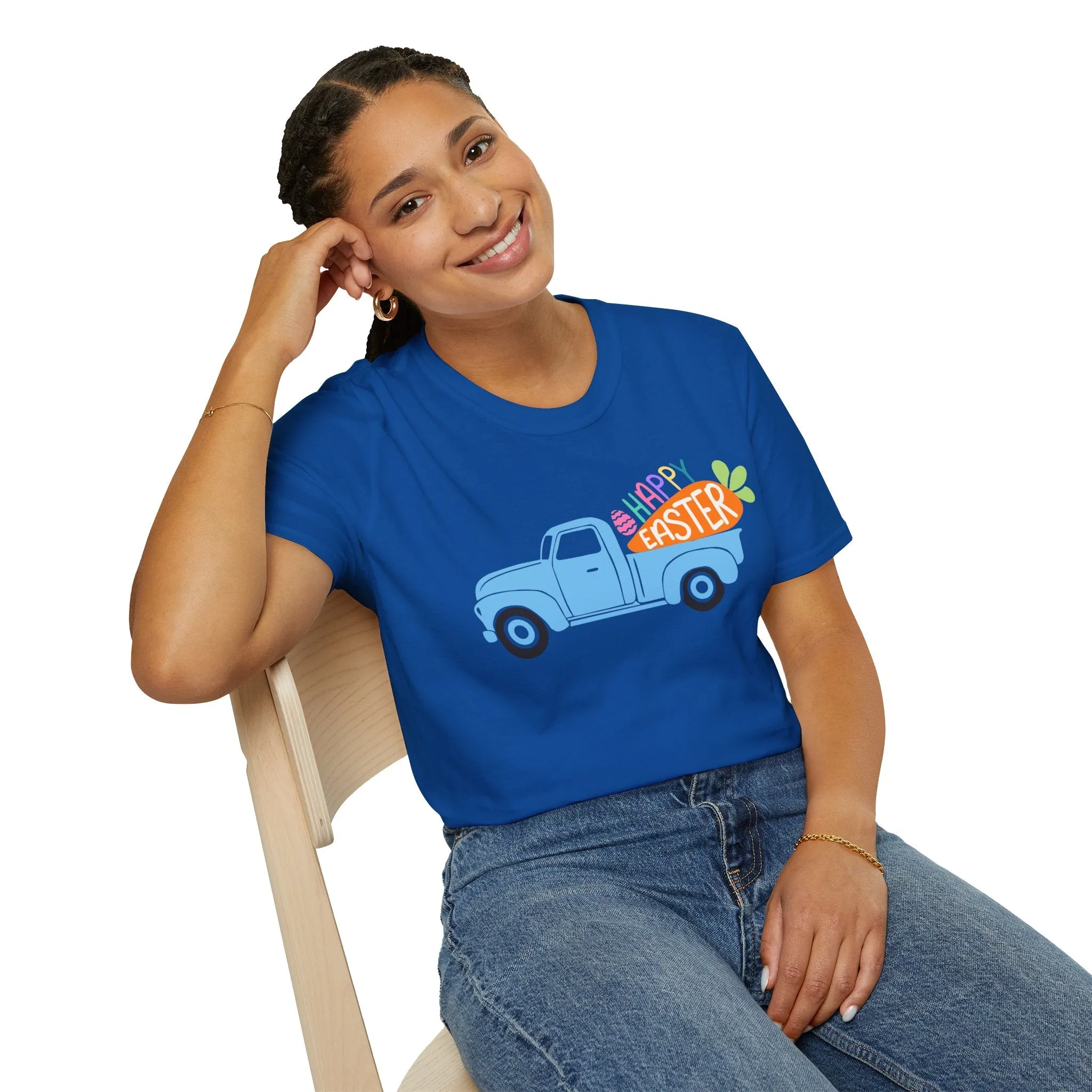 Happy Easter Vintage Truck Unisex Softstyle T-Shirt