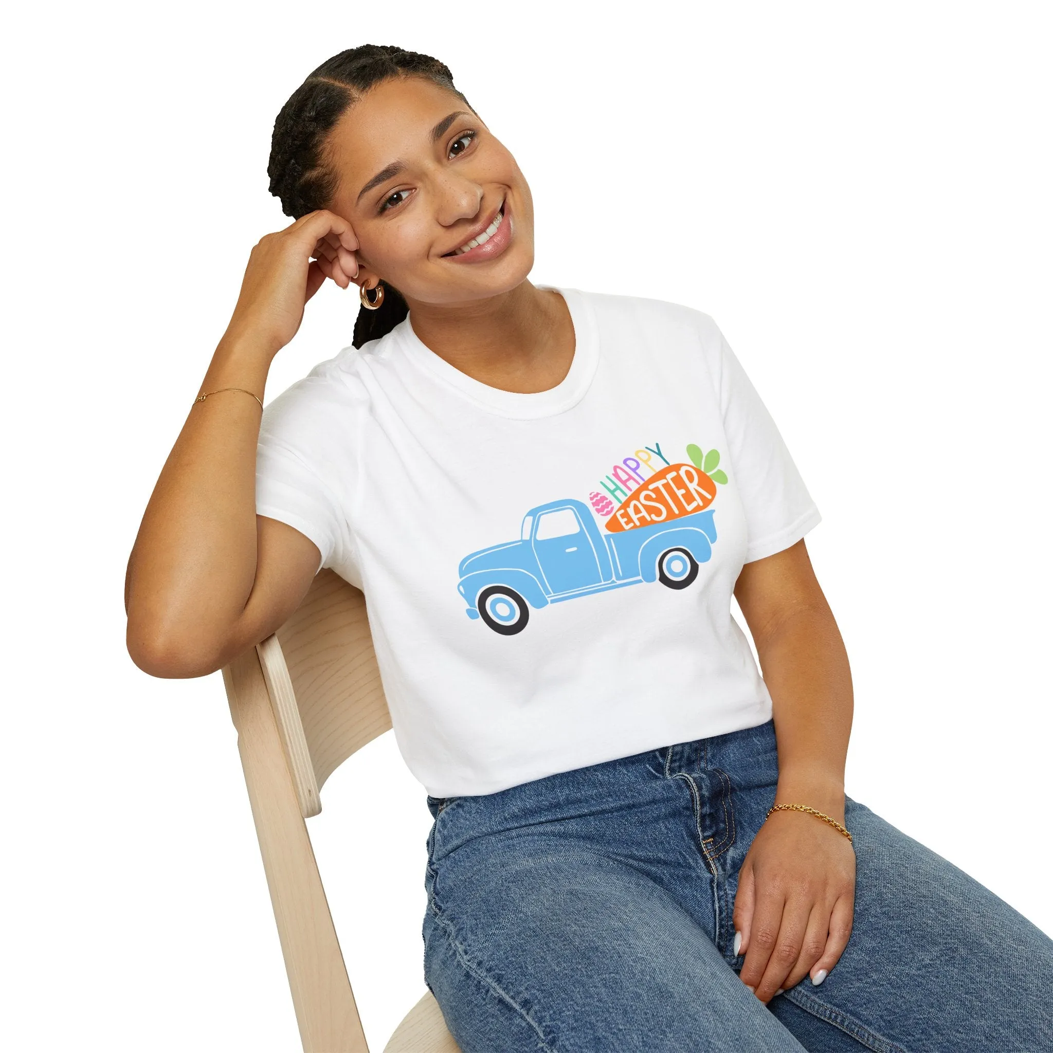Happy Easter Vintage Truck Unisex Softstyle T-Shirt