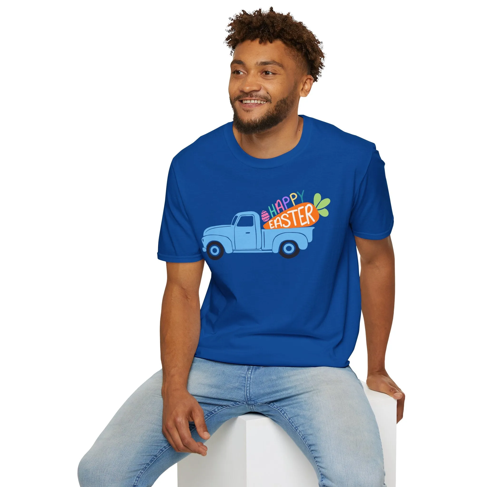 Happy Easter Vintage Truck Unisex Softstyle T-Shirt