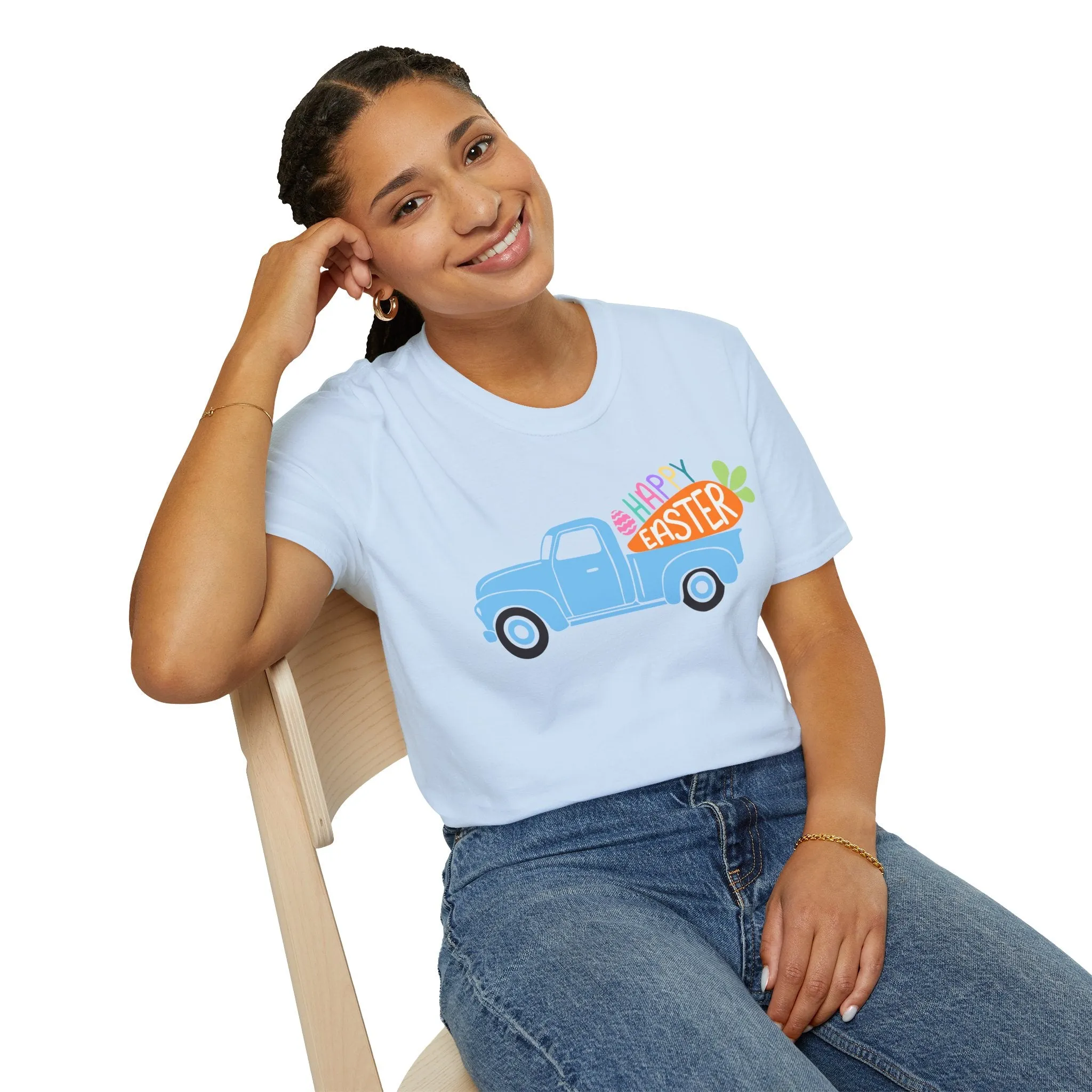 Happy Easter Vintage Truck Unisex Softstyle T-Shirt