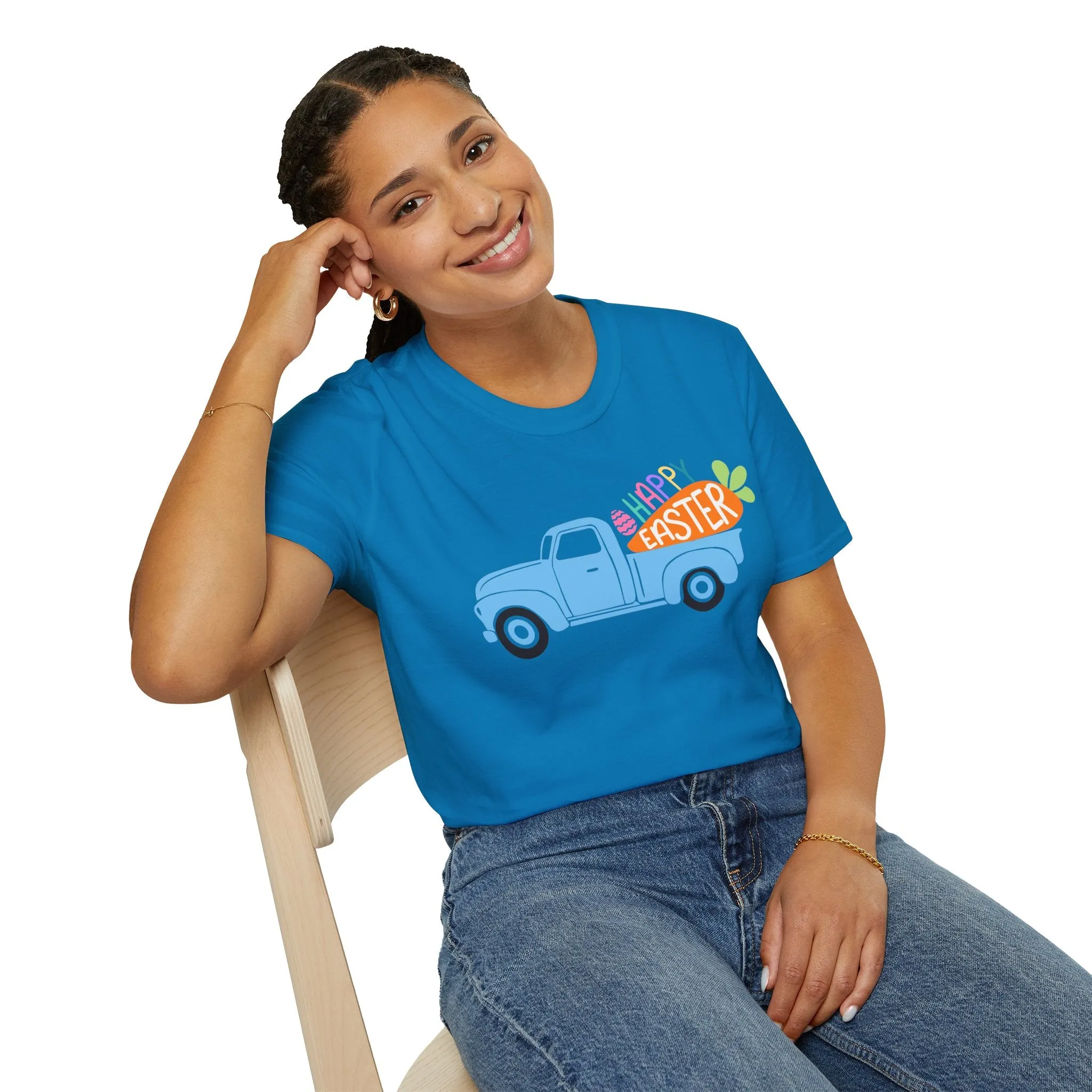 Happy Easter Vintage Truck Unisex Softstyle T-Shirt