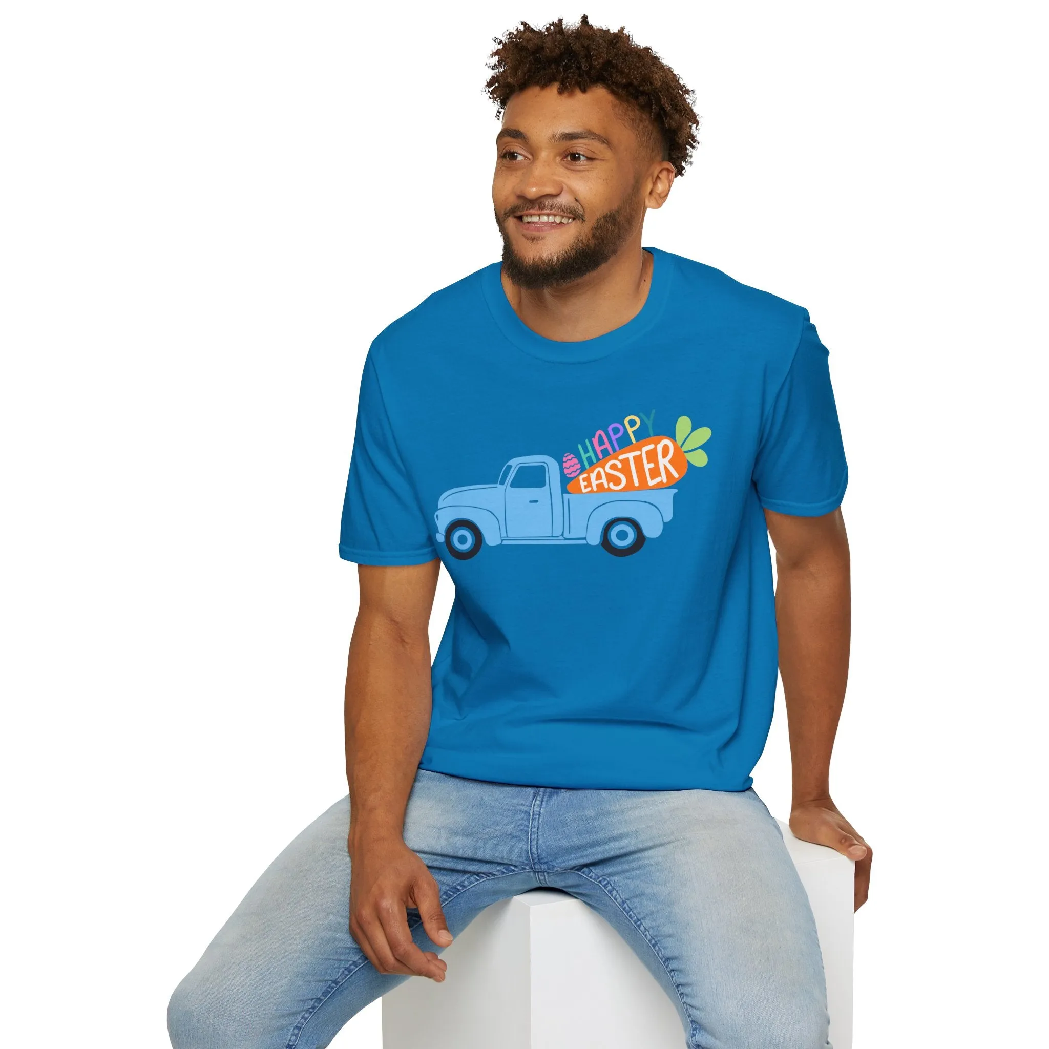 Happy Easter Vintage Truck Unisex Softstyle T-Shirt