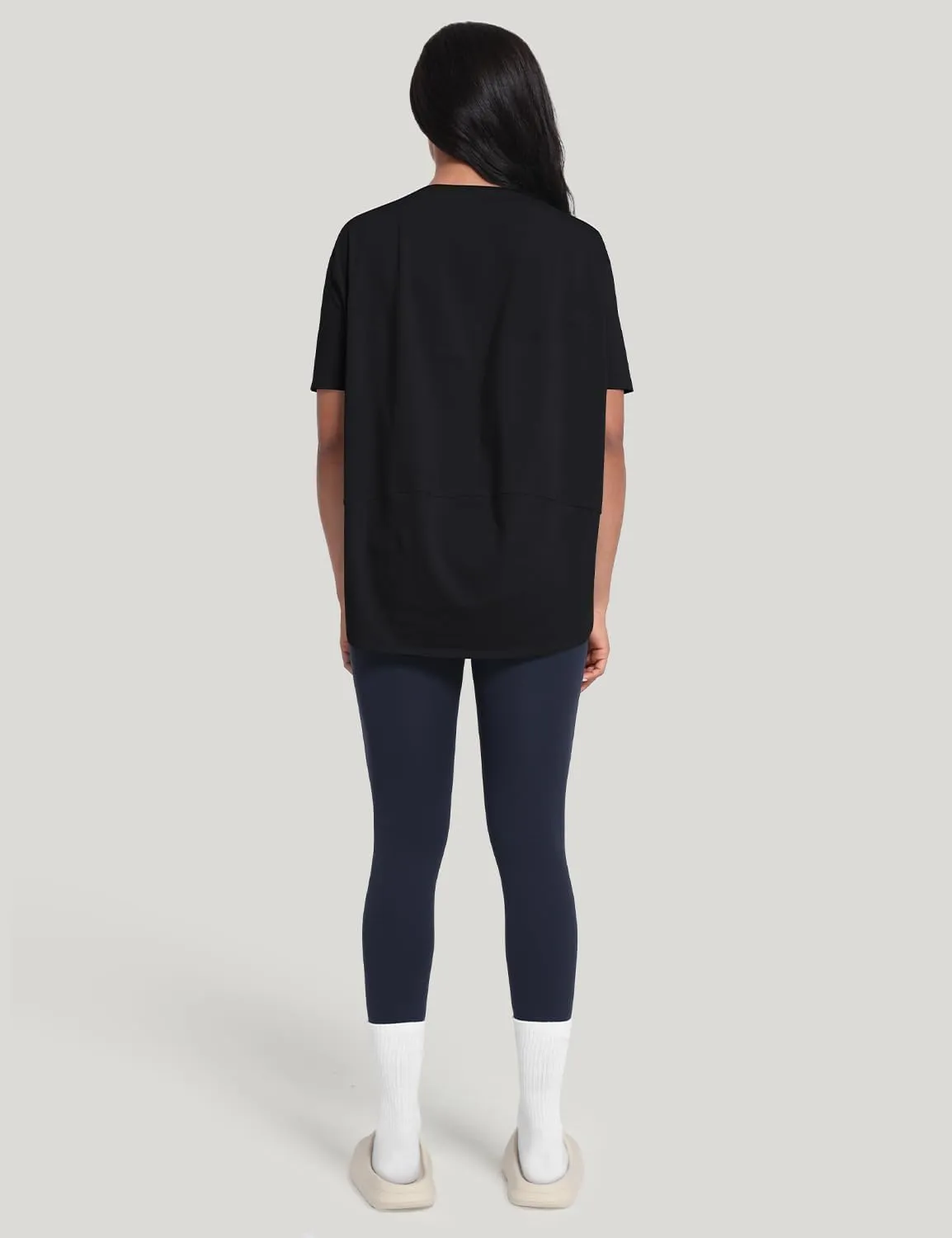 HeyNuts Women's Pima Cotton Short Sleeve Workou Shirt Boat Neck Loose Fit T-Shirts Athletic Tops Casual Shirts