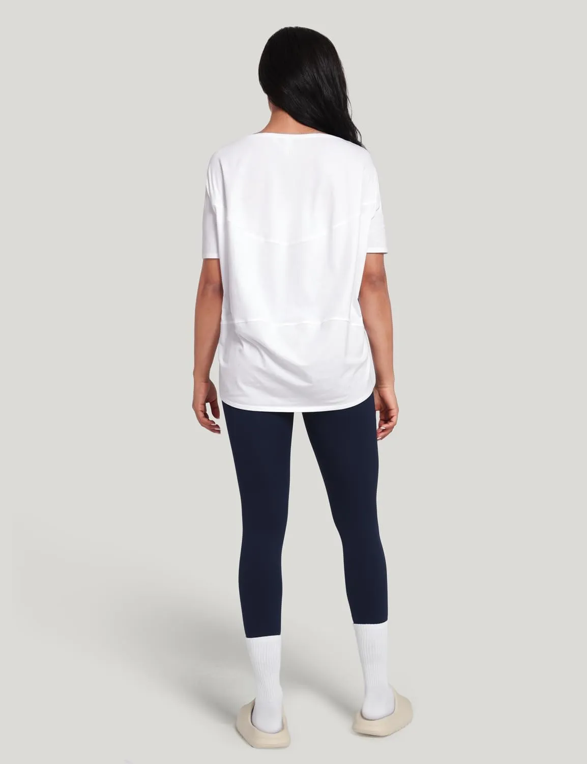 HeyNuts Women's Pima Cotton Short Sleeve Workou Shirt Boat Neck Loose Fit T-Shirts Athletic Tops Casual Shirts