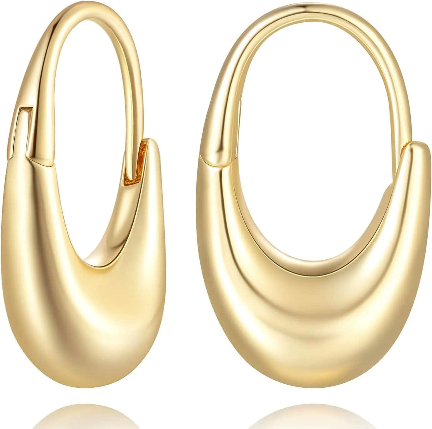 Hoop Earrings for Women 14K Gold Earrings Lightweight Earring for Women Hoops