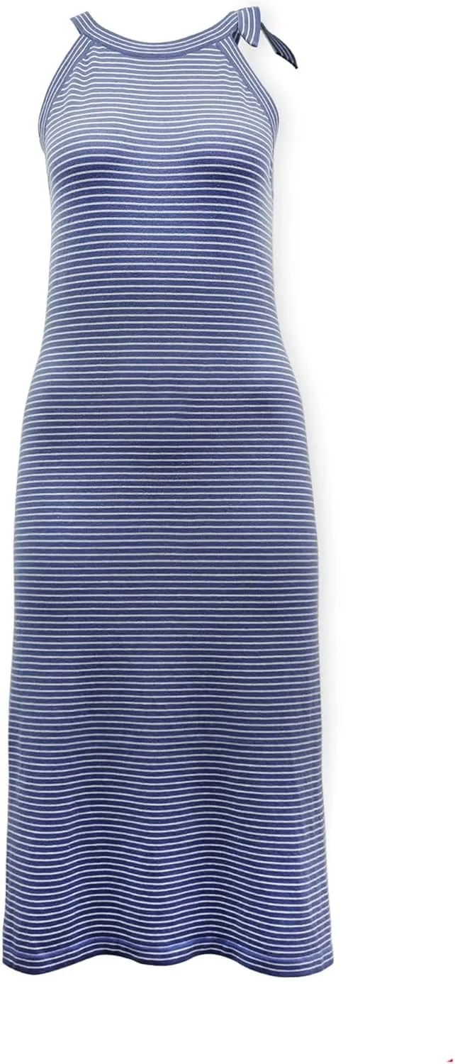 Hope & Henry Women's Short Sleeve Tie-Front Knit Dress