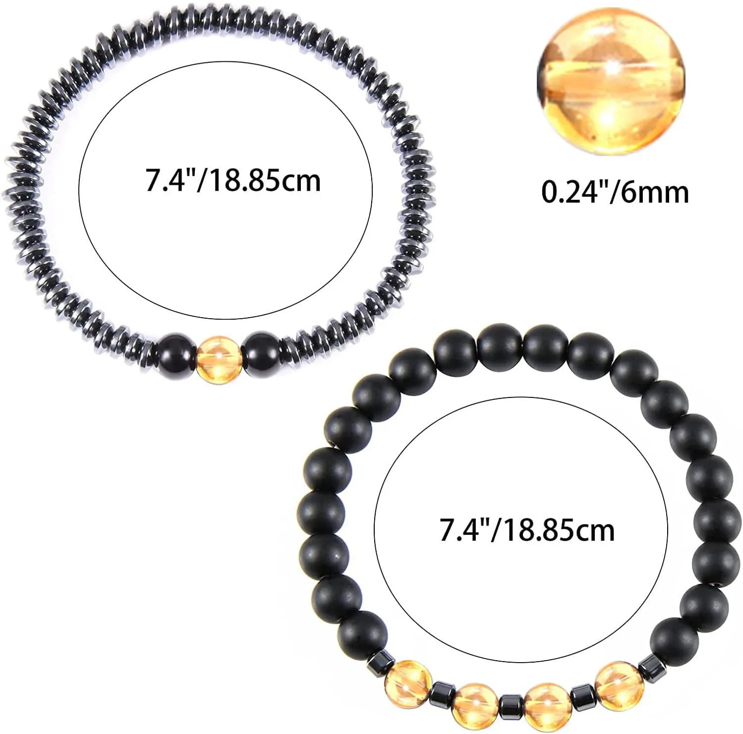 Humanic Maxhematie Beaded Bracelets, Natural Stone Beads Layered Lymphatic Health Energy Healing Bracelets Adjustable Length For Women Men Jewelry Gifts