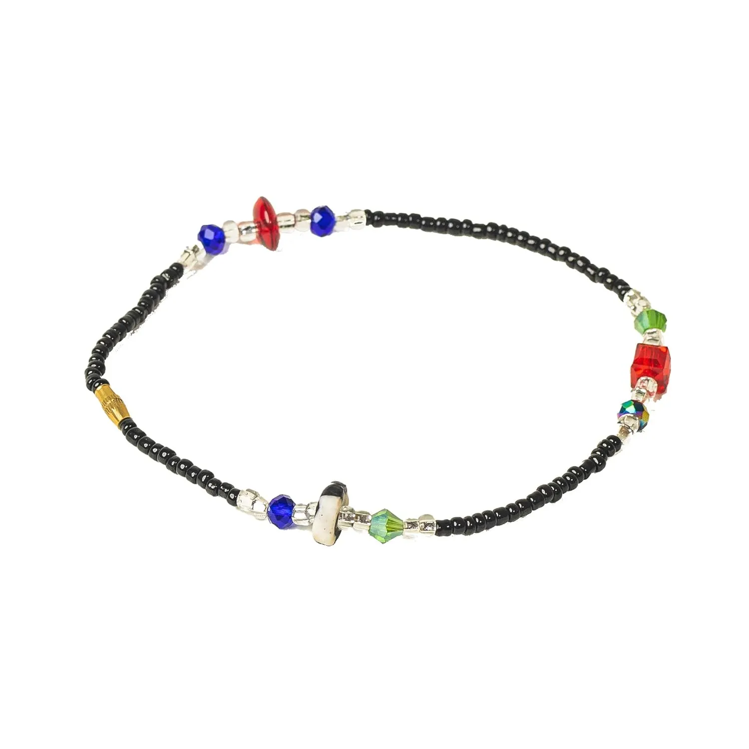 In Ghana African Beaded Anklets Colorful Ankle Bracelets Pearl Chain Beach Foot Jewelry for Women and Girls (Style 1)