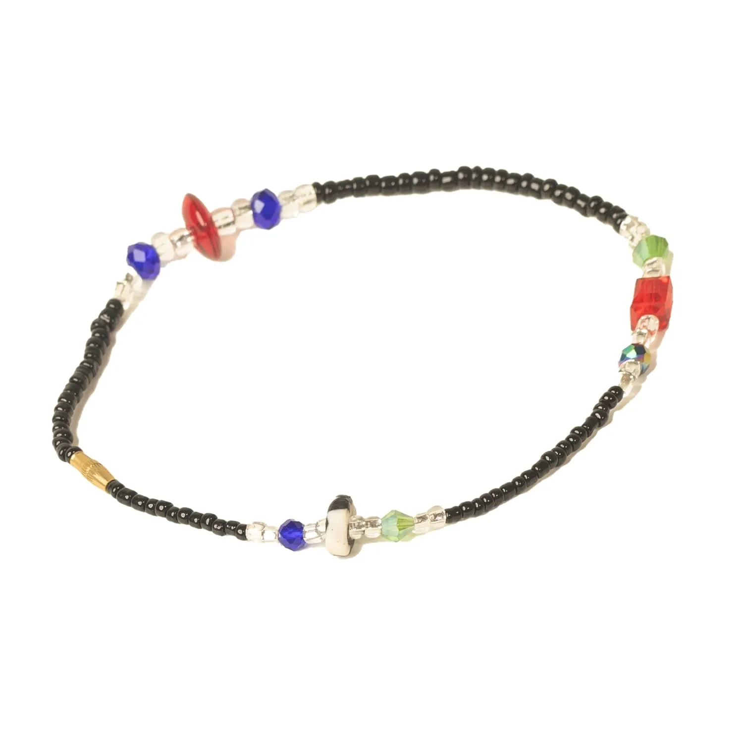 In Ghana African Beaded Anklets Colorful Ankle Bracelets Pearl Chain Beach Foot Jewelry for Women and Girls (Style 1)