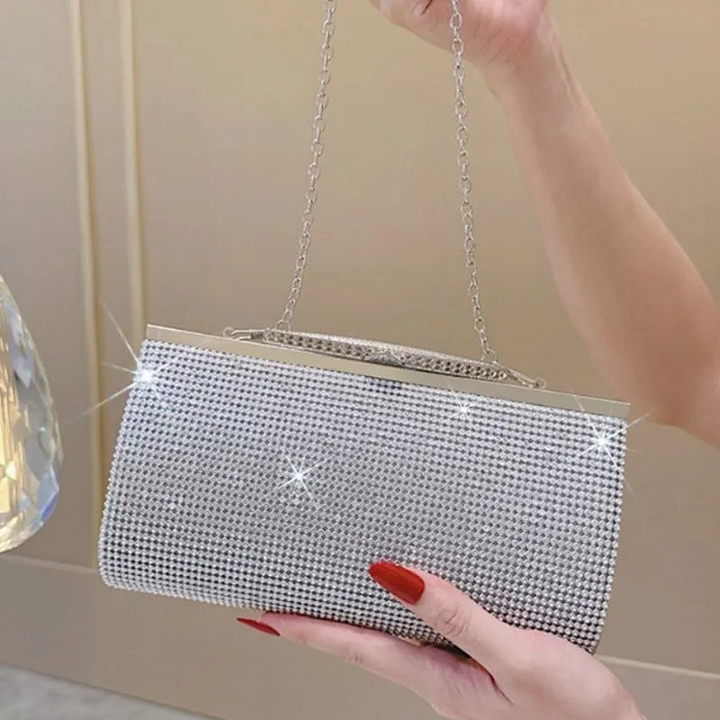 Inlaid Rhinestones Evening Bag Women Versatile Clutch Purses
