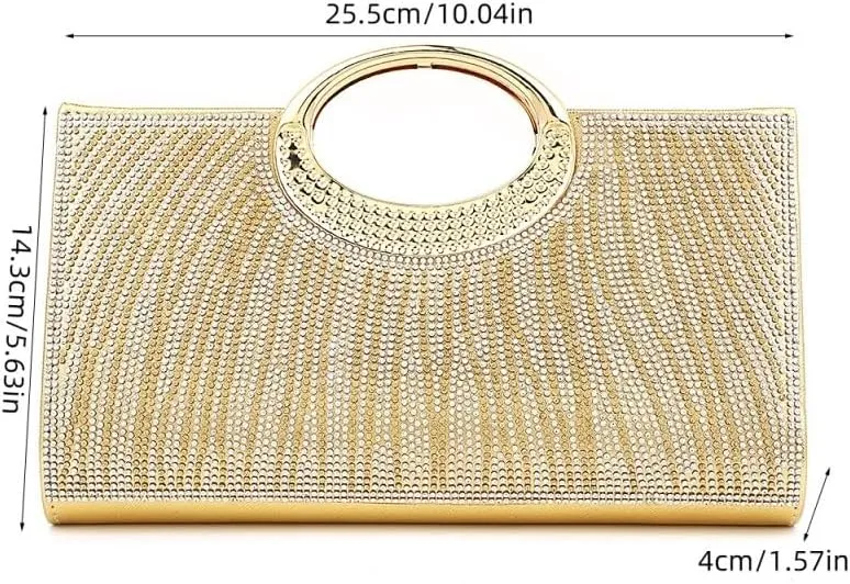 Inlay Rhinestones Pleats Evening Bag Women Versatile Clutch Purses