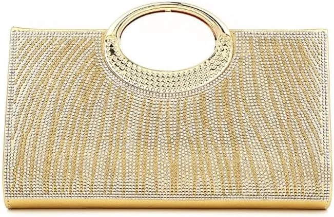 Inlay Rhinestones Pleats Evening Bag Women Versatile Clutch Purses