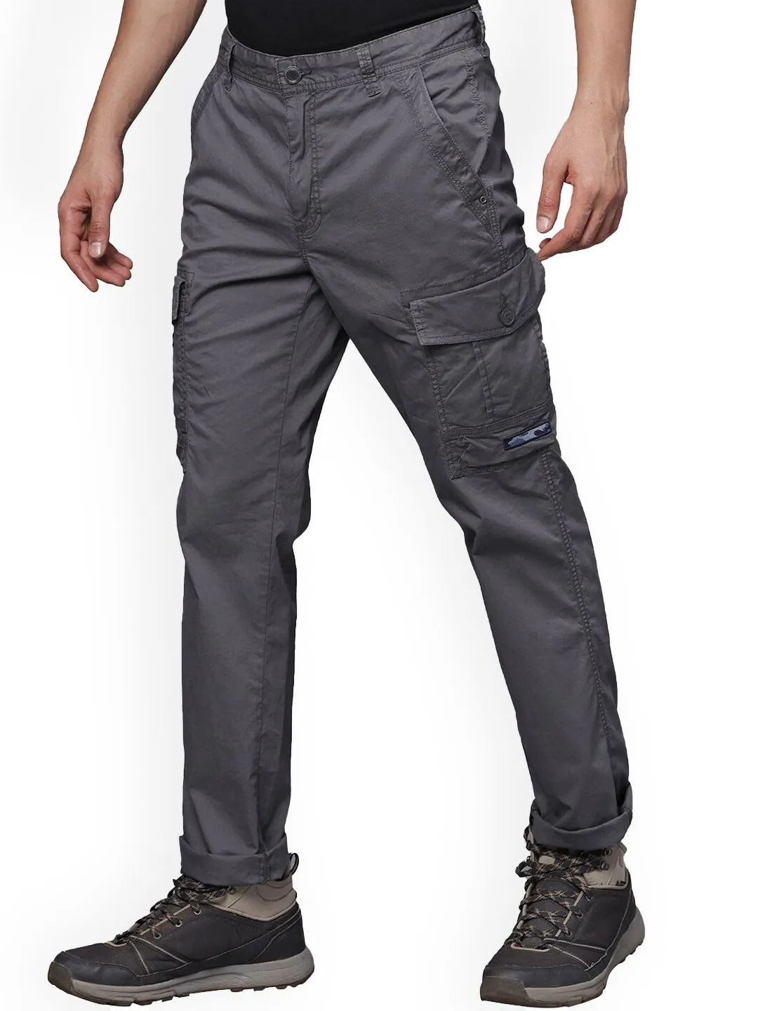 Iron Grey Solid Cargo Pants