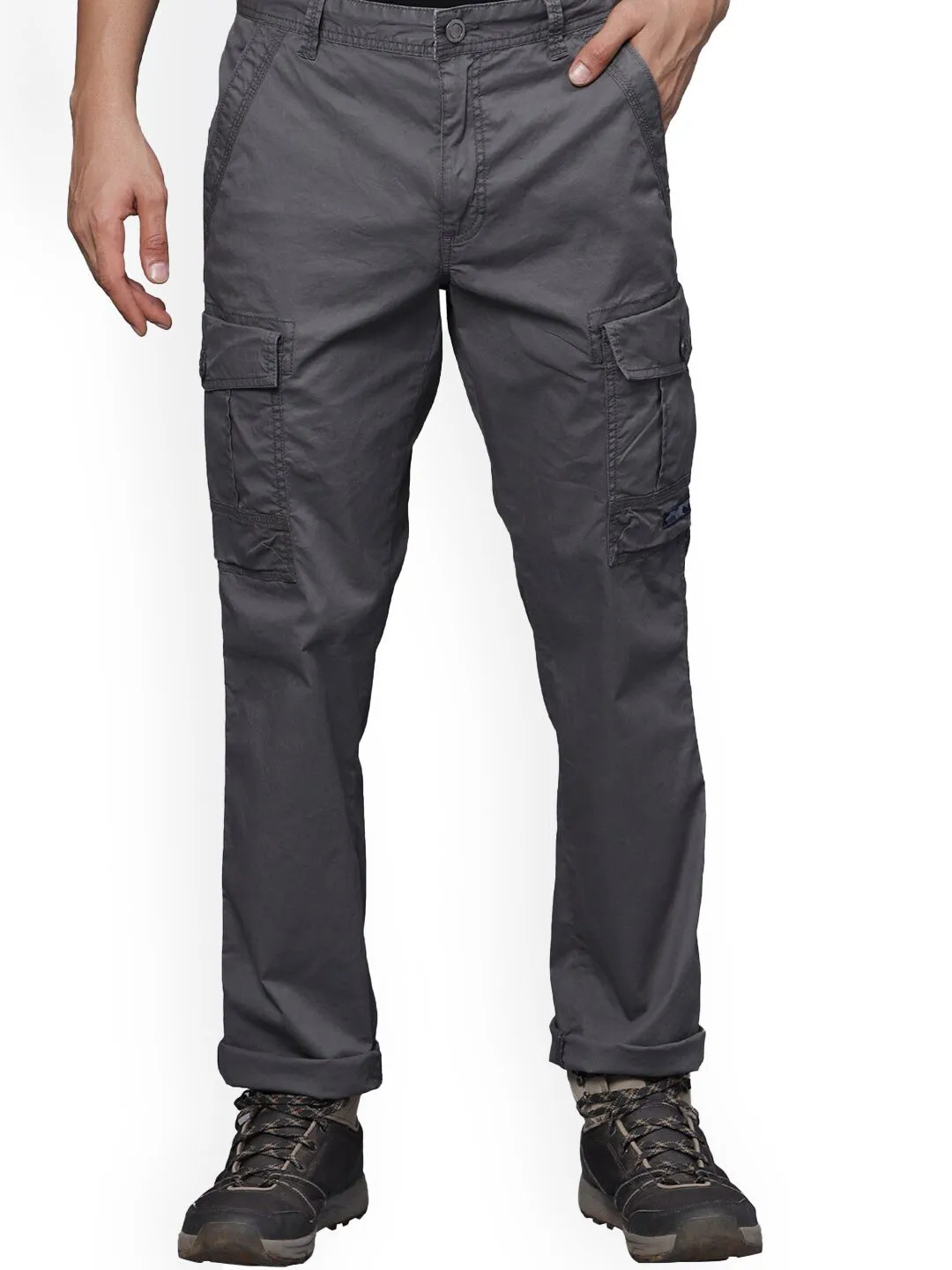 Iron Grey Solid Cargo Pants