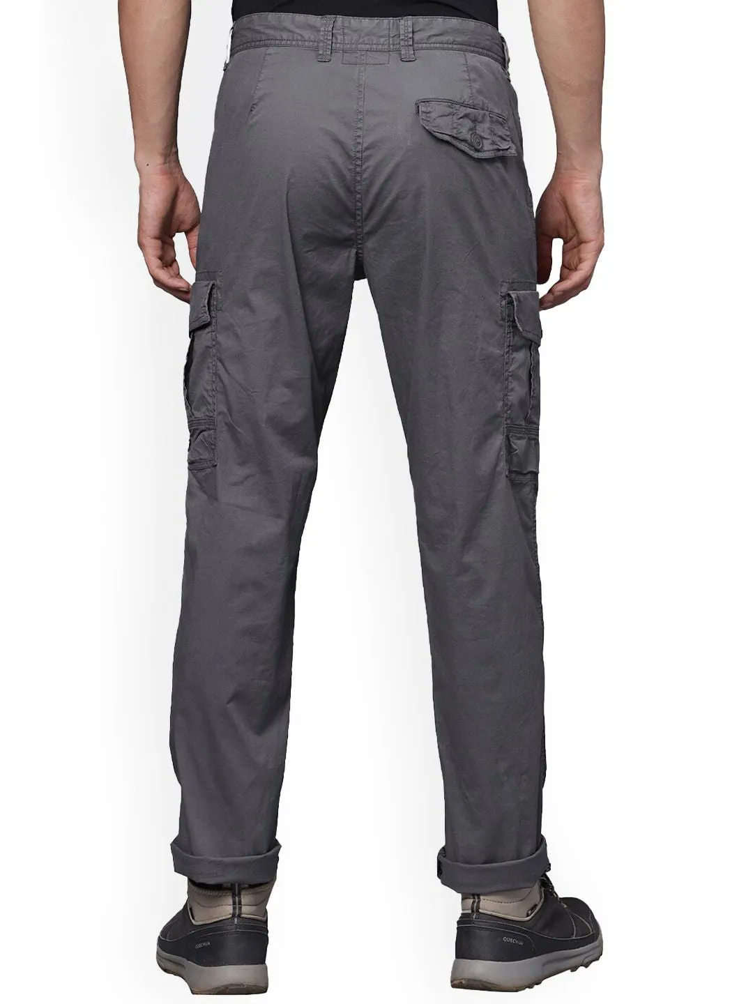 Iron Grey Solid Cargo Pants
