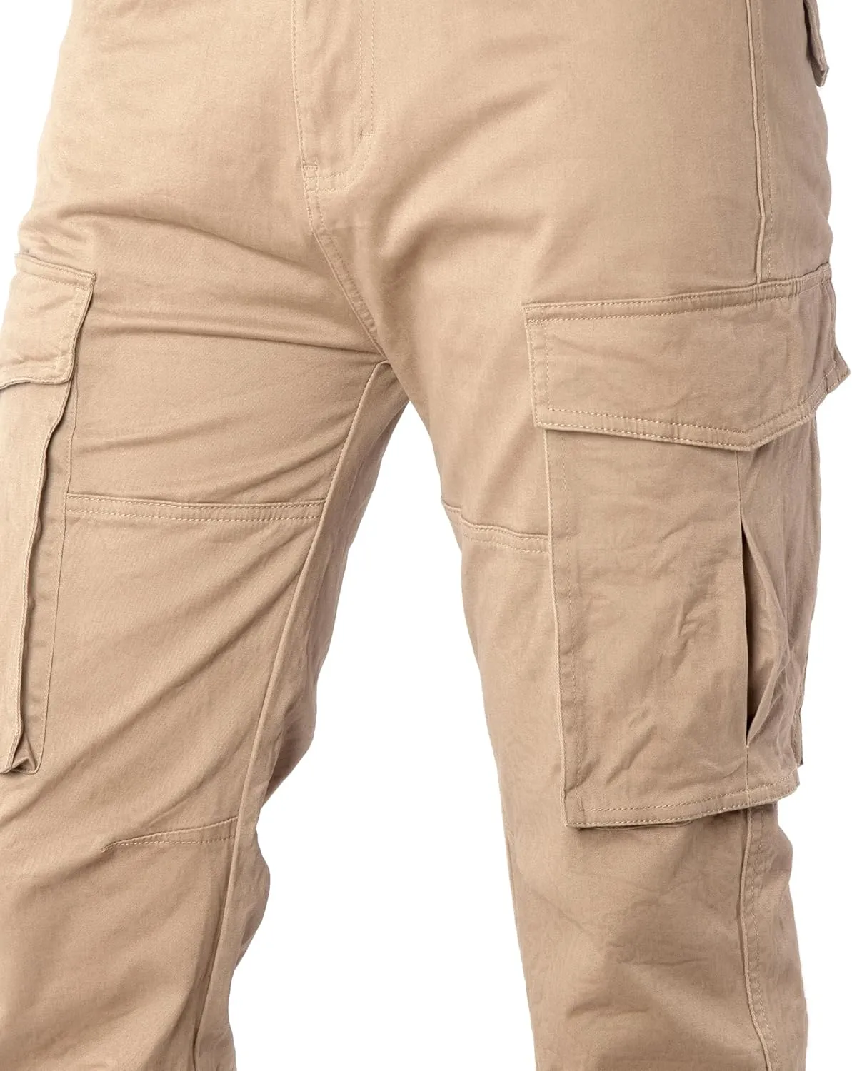 ITALYMORN Black Cargo Pants for Men Slim fit Khaki Work Pants with Pockets