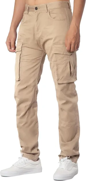 ITALYMORN Black Cargo Pants for Men Slim fit Khaki Work Pants with Pockets