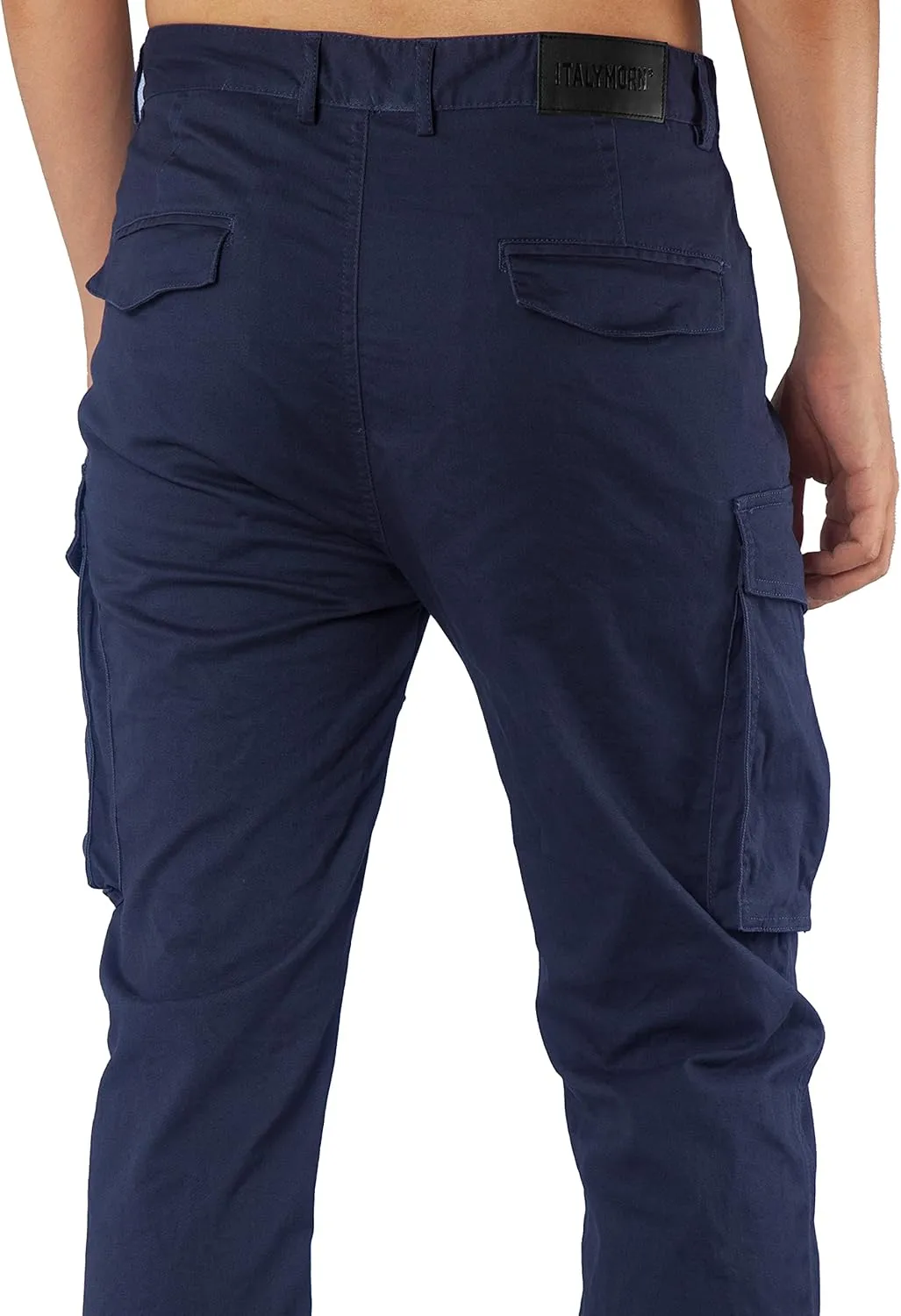 ITALYMORN Black Cargo Pants for Men Slim fit Khaki Work Pants with Pockets