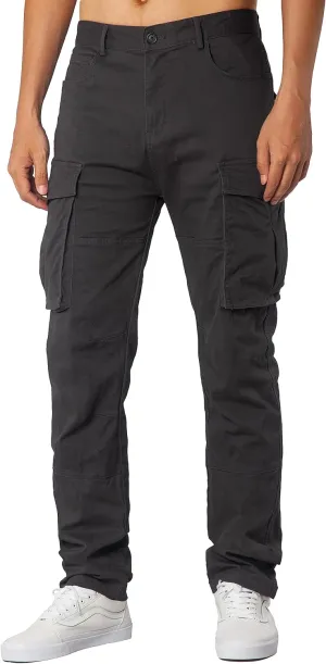 ITALYMORN Black Cargo Pants for Men Slim fit Khaki Work Pants with Pockets