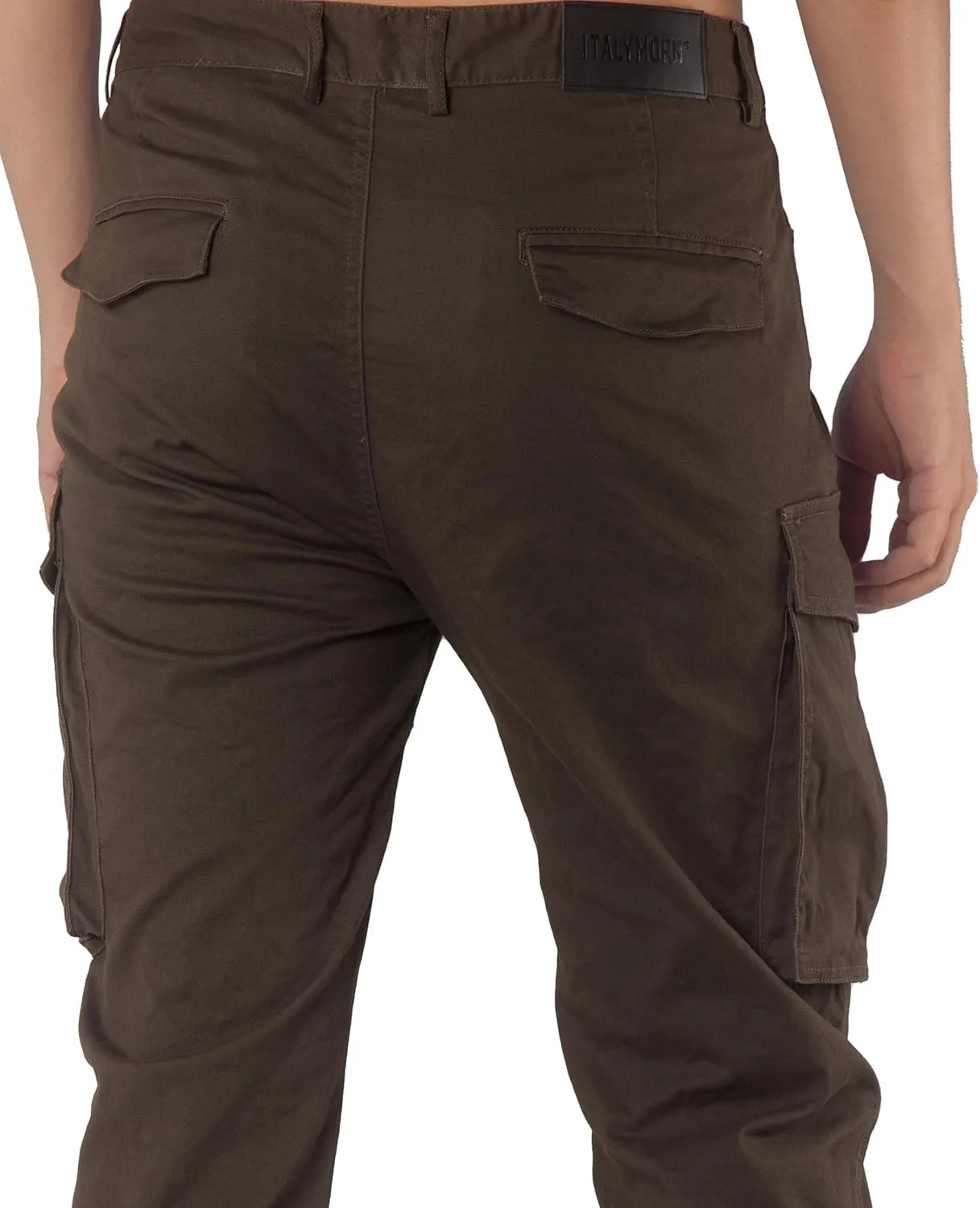 ITALYMORN Black Cargo Pants for Men Slim fit Khaki Work Pants with Pockets