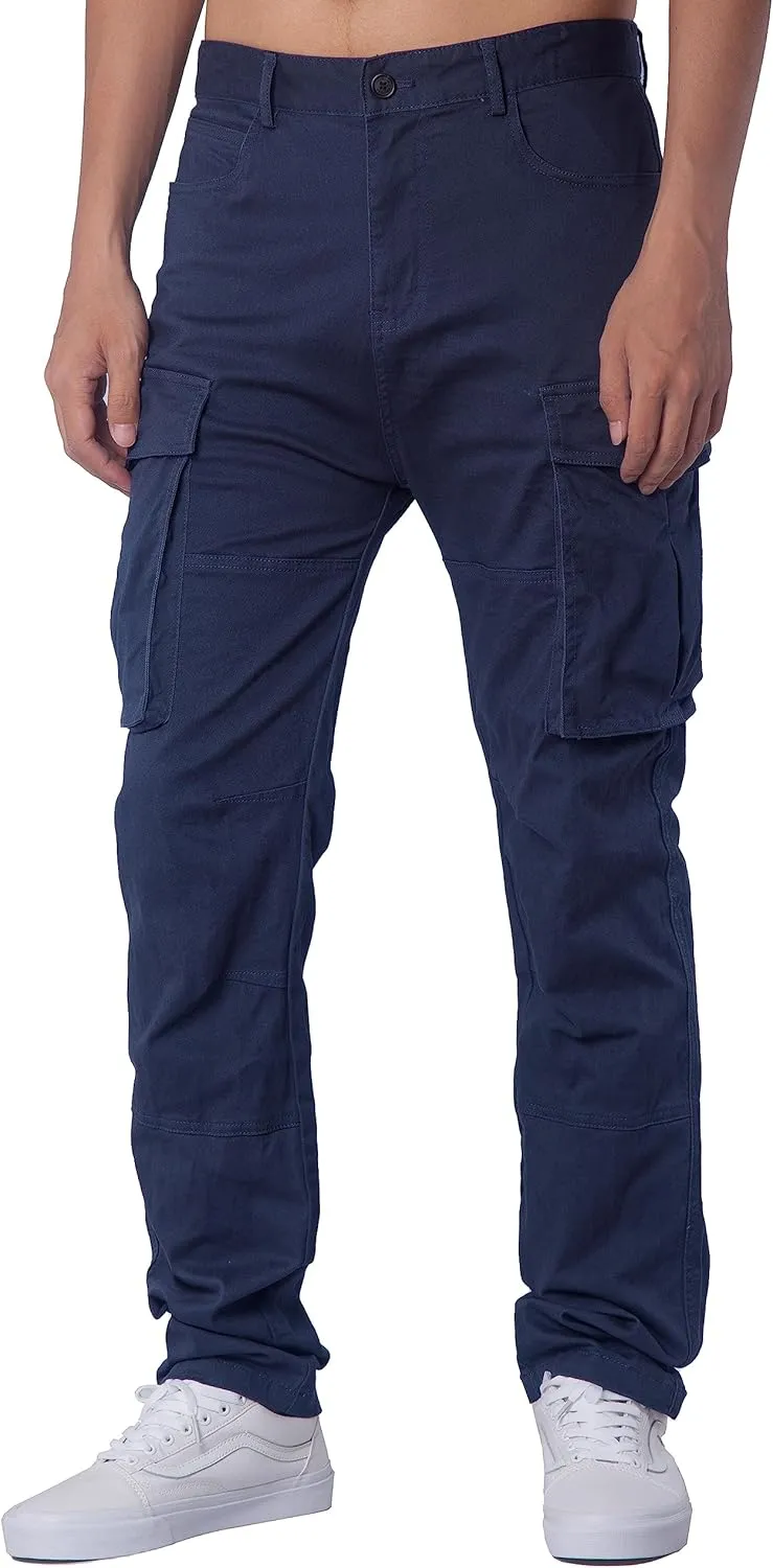 ITALYMORN Black Cargo Pants for Men Slim fit Khaki Work Pants with Pockets